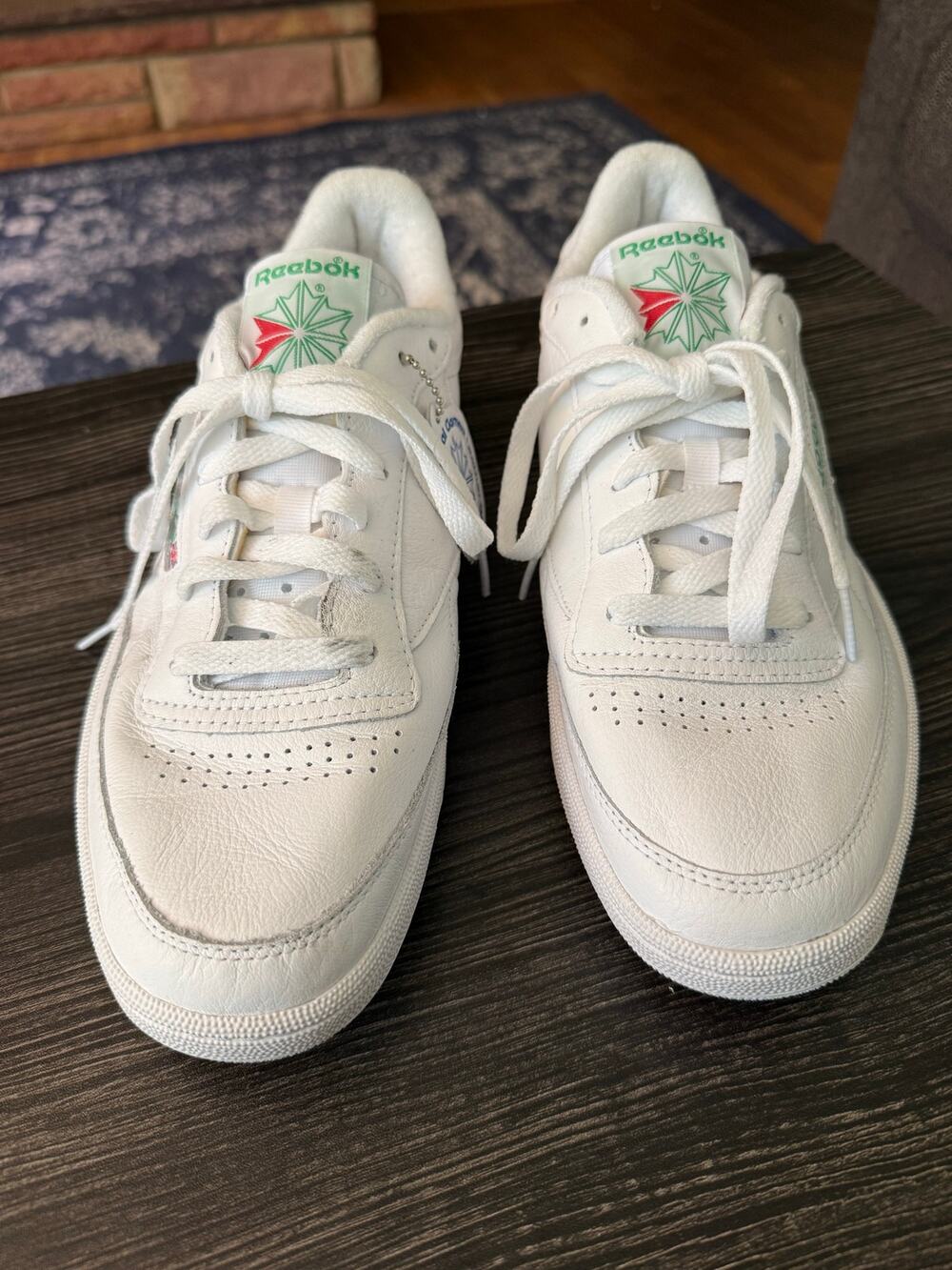 REEBOK Club C 85 Vintage White and Green Leather Shoes Sz. 11